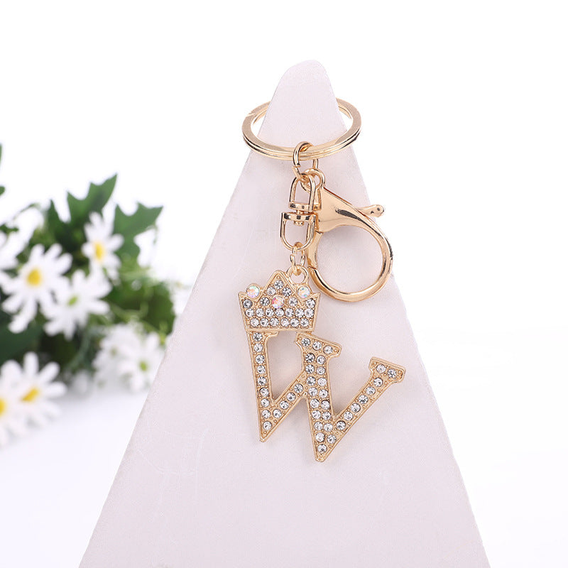 Wholesale Zinc Alloy Alphabet Rhinestone Keychain